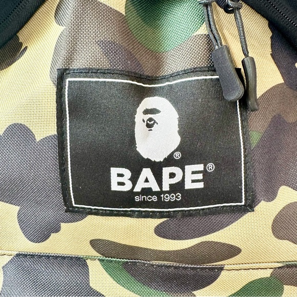 BAPE A Bathing Ape Summer Collection Backpack, Black Green Camo - Picture 4 of 12